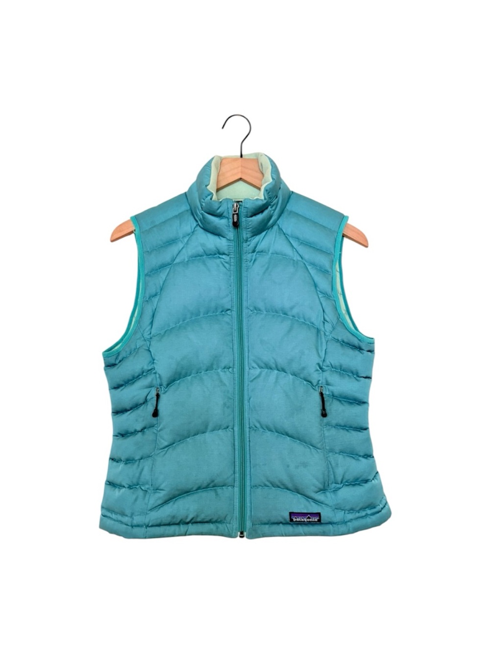 Patagonia Teal Quilted Puffer Down Sweater Vest Zip-Up Front Lightweight M
